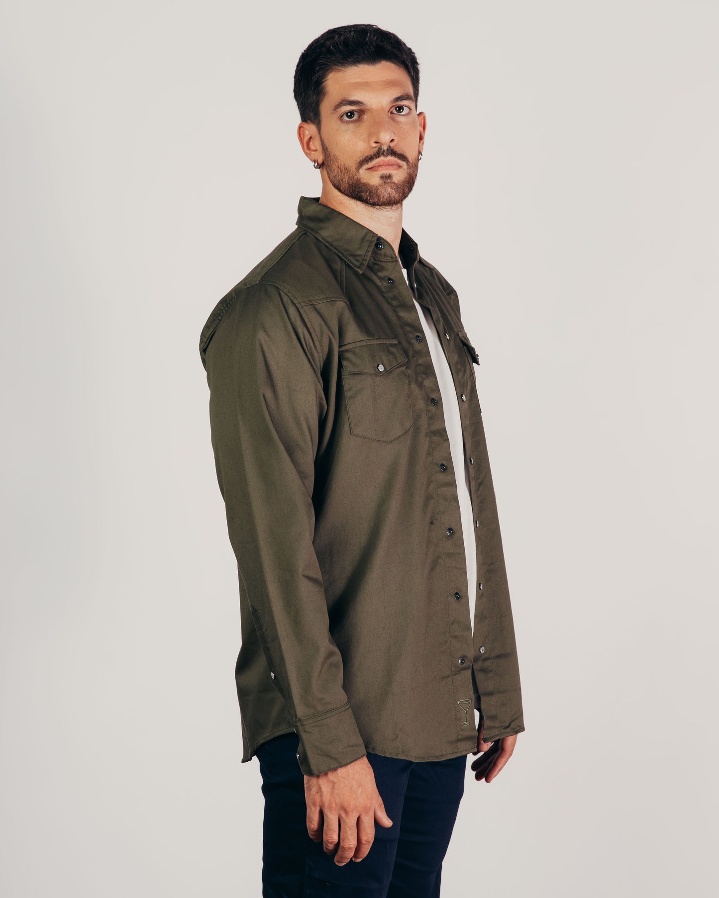 Camicia 100% Cotone Military Green