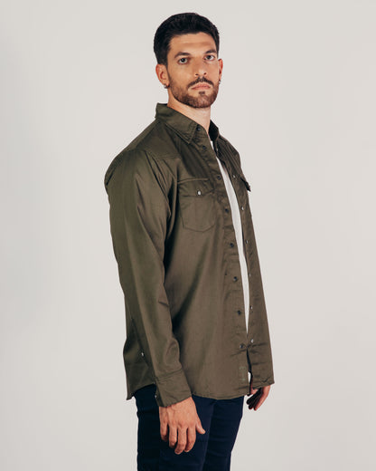 Camicia 100% Cotone Military Green