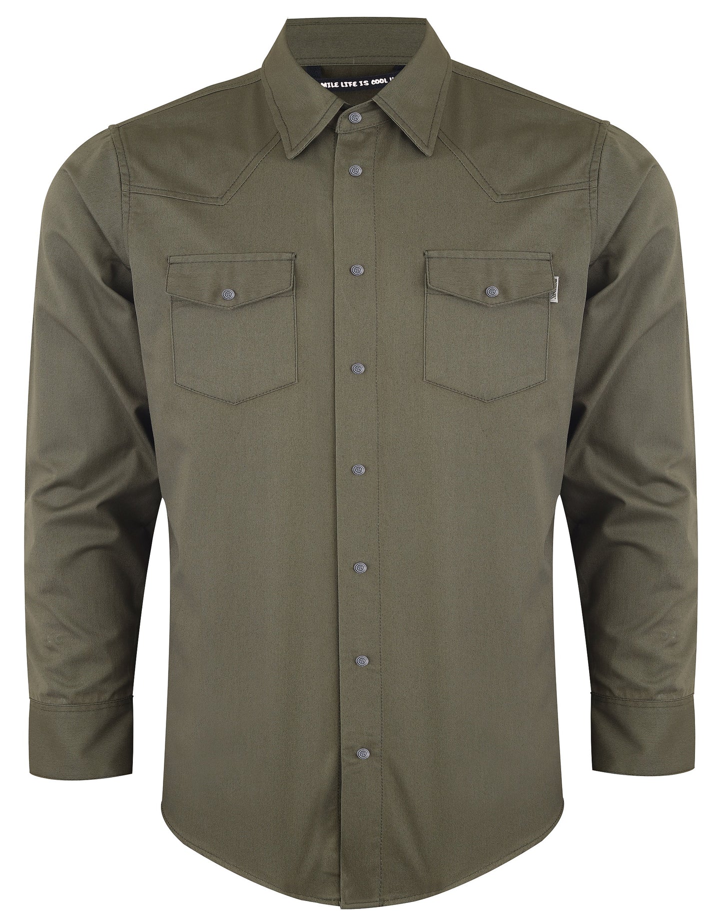 Camicia 100% Cotone Military Green