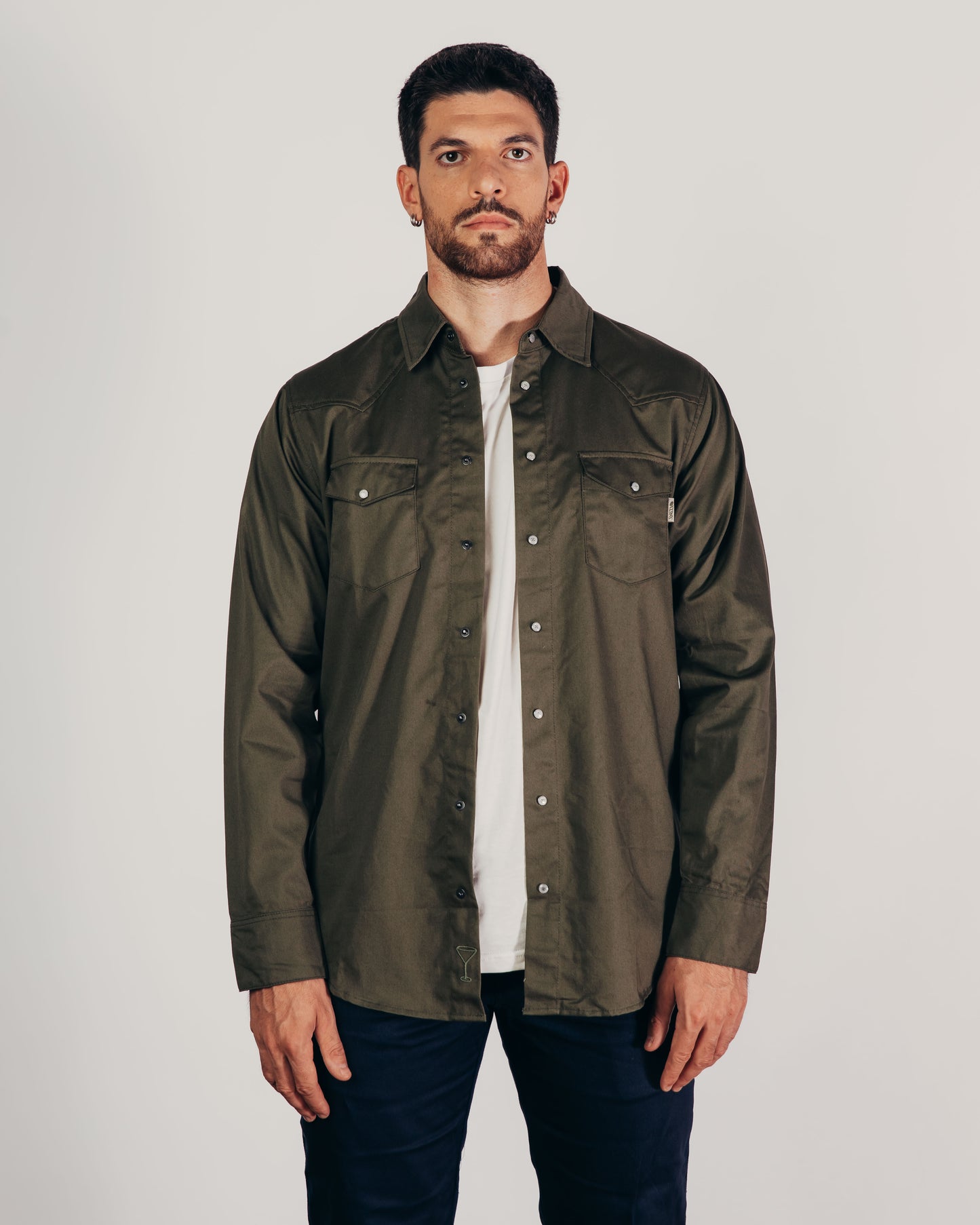 Camicia 100% Cotone Military Green