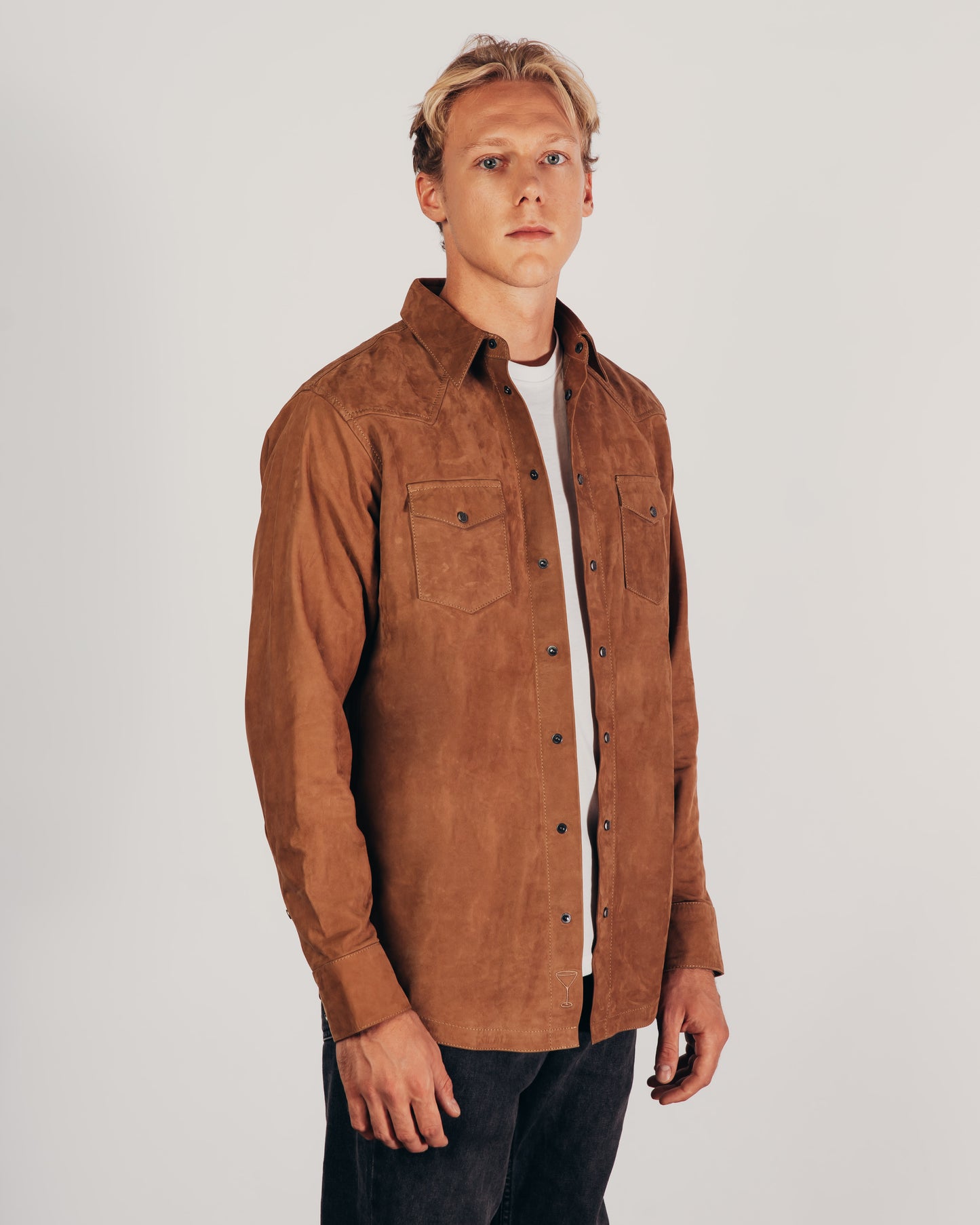 Bul - Camicia 100% Vera Pelle Camel Khaki